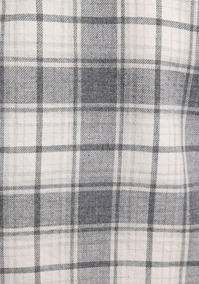 Afficher les détails de Chemise À Manches Longues Gris Relaxed Fit Plaid Sergé Homme