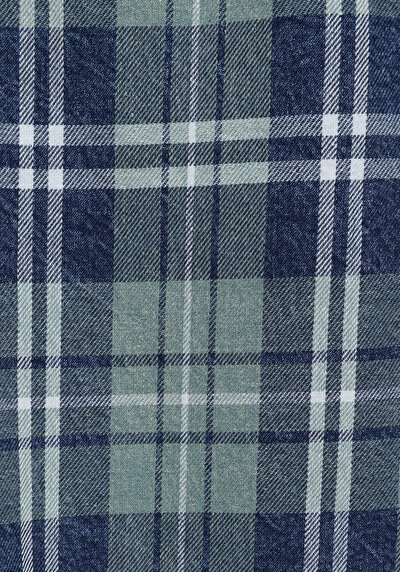 Afficher les détails de Chemise À Manches Longues Vert Regular Fit Plaid Sergé Homme