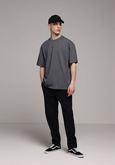 Image de Pantalon Marine Straight Leg Medium Rise En Double Face Regular Fit Homme