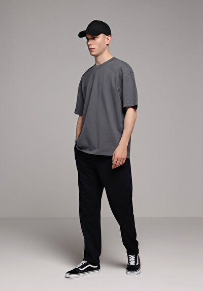 Image de Pantalon Marine Straight Leg Medium Rise En Double Face Regular Fit Homme