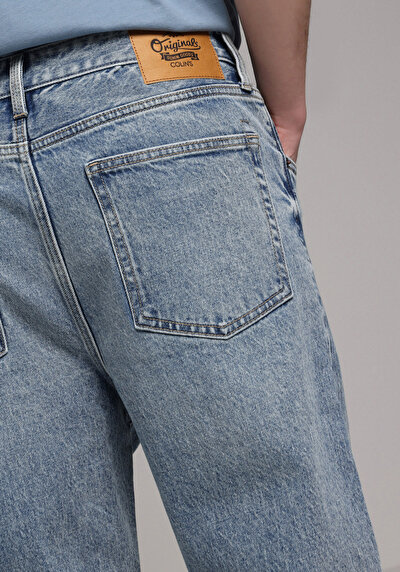 Afficher les détails de 093 Boris Pantalon  Loose Leg Medium Rise En Jean Baggy Fit Homme