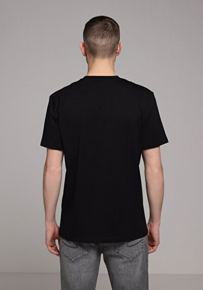 Image de T-shirt À Manches Courtes Noir Regular Fit Droit Homme