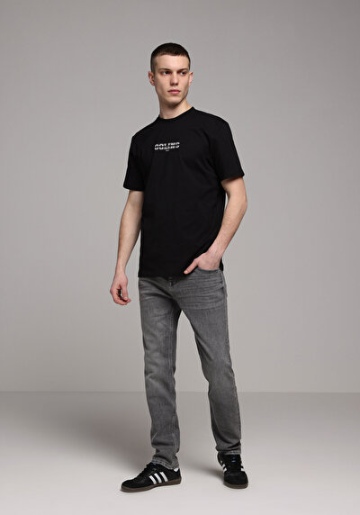 Image de T-shirt À Manches Courtes Noir Regular Fit Droit Homme