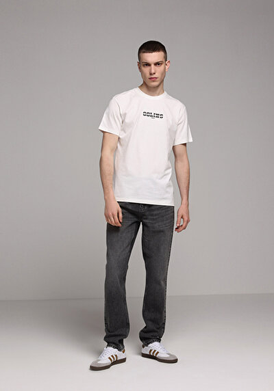 Image de T-shirt À Manches Courtes Blanc Regular Fit Droit Homme