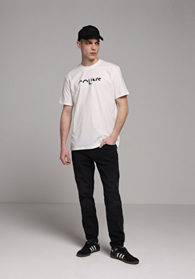 Image de T-shirt À Manches Courtes Blanc Regular Fit Droit Homme