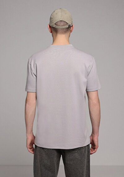 Image de T-shirt À Manches Courtes Gris Regular Fit Droit Homme