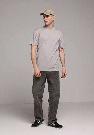 Afficher les détails de T-shirt À Manches Courtes Gris Regular Fit Droit Homme