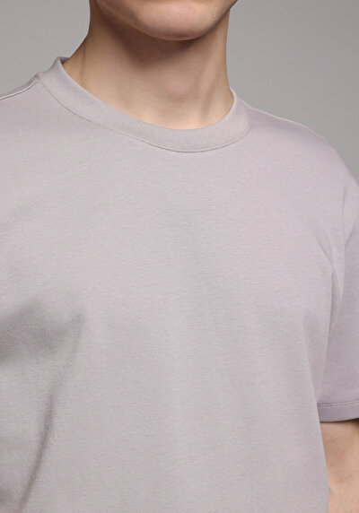 Image de T-shirt À Manches Courtes Gris Regular Fit Droit Homme