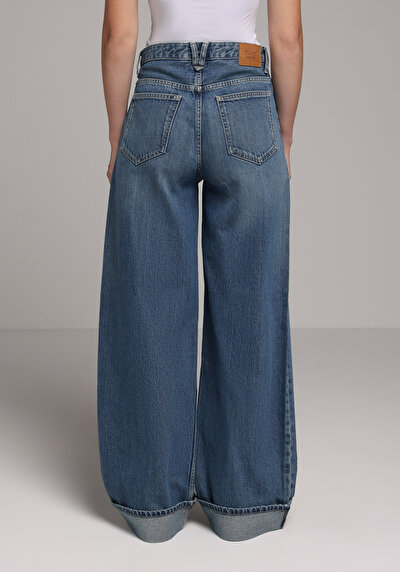 Image de 978 Edna Pantalon Wide Leg Low Rise En Jean Loose Fit Femme