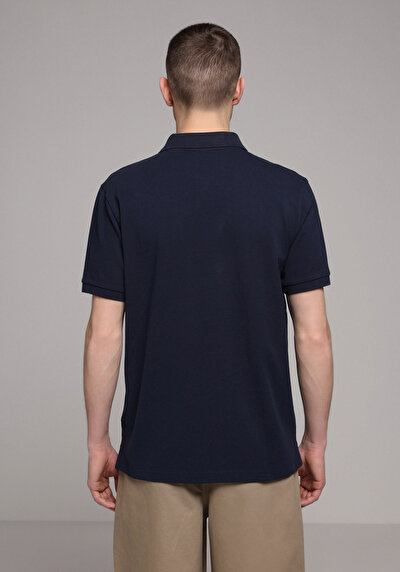 Afficher les détails de T-shirt Polo À Manches Courtes Marine Droit Regular Fit Homme