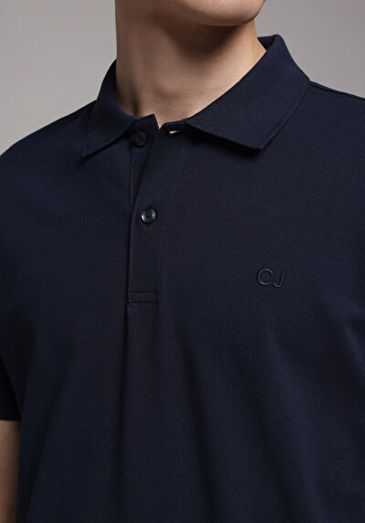 Image de T-shirt Polo À Manches Courtes Marine Droit Regular Fit Homme