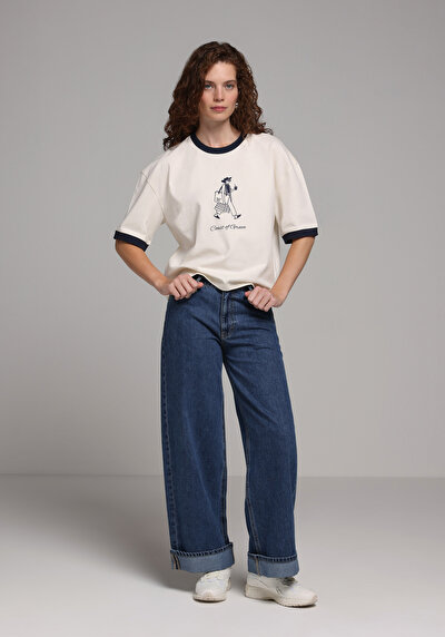 Image de 978 Edna Pantalon Wide Leg Low Rise En Jean Loose Fit Femme