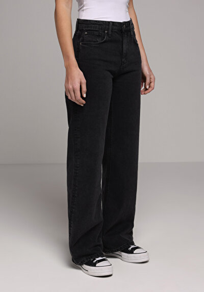 Image de 970 Berry Pantalon Wide Leg High Rise En Jean Regular Fit Femme