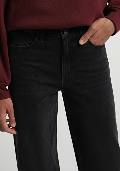 Image de 970 Berry Pantalon Wide Leg High Rise En Jean Regular Fit Femme