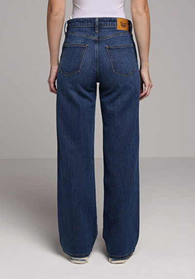 Image de 970 Berry Pantalon Wide Leg High Rise En Jean Regular Fit Femme