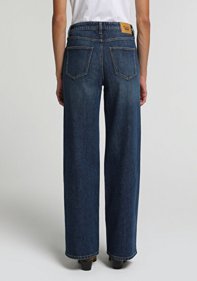 Image de 970 Berry Pantalon Wide Leg High Rise En Jean Regular Fit Femme
