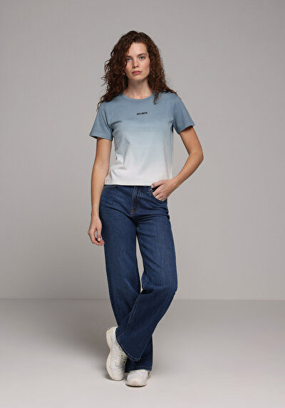 Image de 970 Berry Pantalon Wide Leg High Rise En Jean Regular Fit Femme