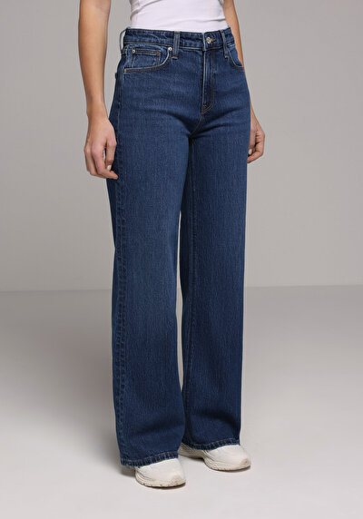 Image de 970 Berry Pantalon Wide Leg High Rise En Jean Regular Fit Femme