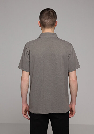 Image de T-shirt Polo À Manches Courtes Kaki Droit Regular Fit Homme