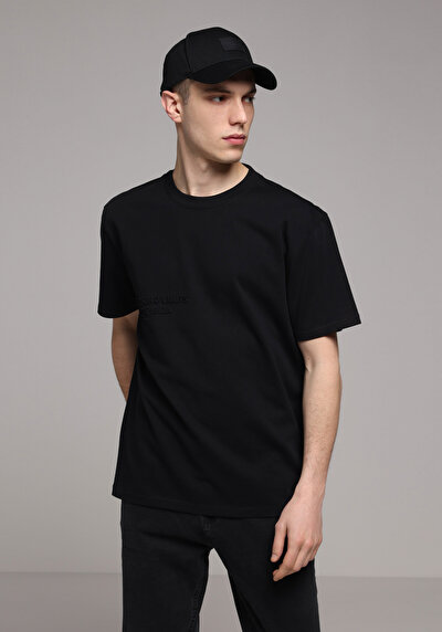 Image de T-shirt À Manches Courtes Anthracite Oversize Fit Droit Homme