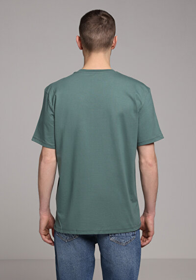 Image de T-shirt À Manches Courtes Vert Regular Fit Droit Homme