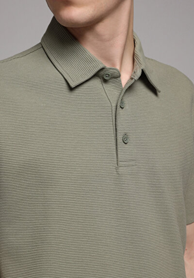 Image de T-shirt Polo À Manches Courtes Vert Droit Regular Fit Homme