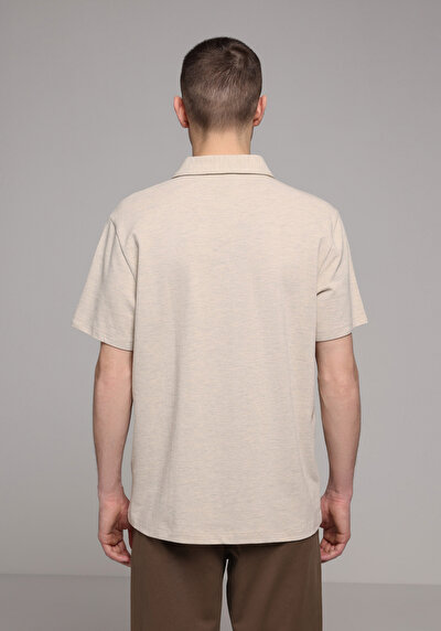 Image de T-shirt Polo À Manches Courtes Vert Foncé Droit Regular Fit Homme