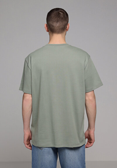 Image de T-shirt À Manches Courtes Vert Comfort Fit Droit Homme