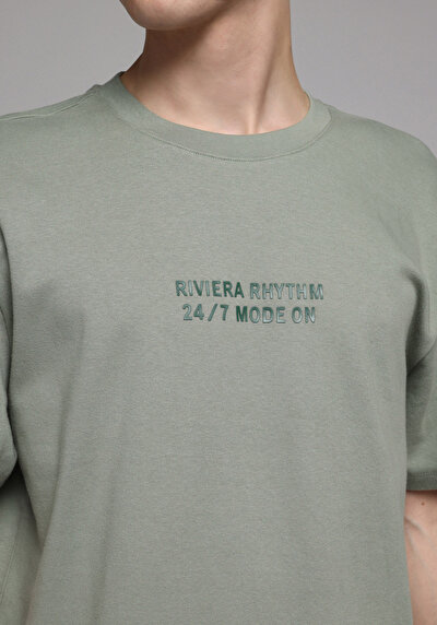 Afficher les détails de T-shirt À Manches Courtes Vert Comfort Fit Droit Homme