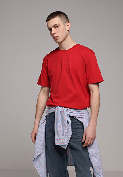 Image de T-shirt À Manches Courtes Rouge   Homme