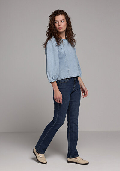Image de 792 Mila Pantalon Straight Leg Medium Rise En Jean Straight Fit Femme