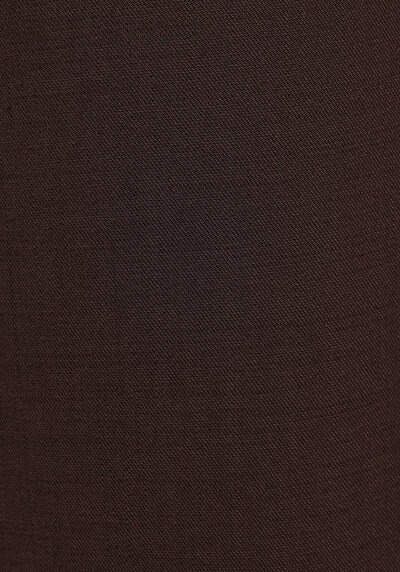 Afficher les détails de Pantalon Marron Straight Leg High Rise En Sergé Regular Fit Femme