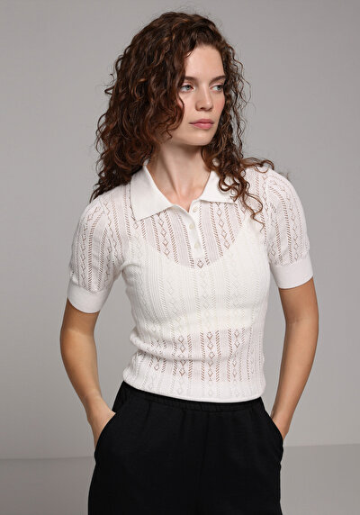 Image de Tricot Ecru Slim Fit  Femme