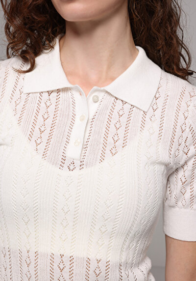 Image de Tricot Ecru Slim Fit  Femme