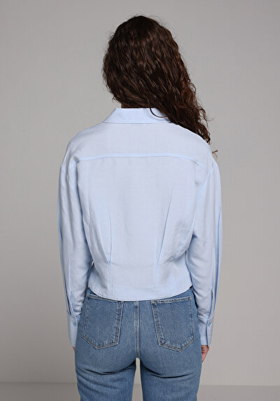 Image de Chemisier À Manches Longues Bleu Fashion Fit Femme