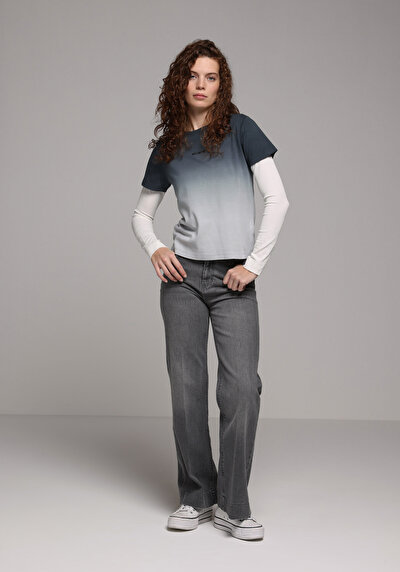 Image de T-shirt À Manches Courtes Marine Regular Fit Imprimé Femme