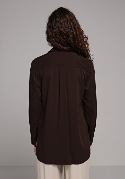 Image de Chemise À Manches Longues Marron Regular Fit Droit Belmando Femme