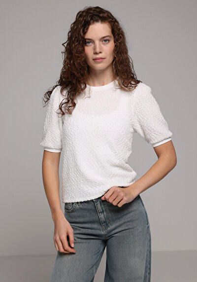 Afficher les détails de Tricoter Blanc Regular Fit  Femme