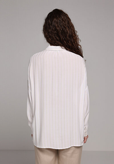 Image de Chemise À Manches Longues Ecru Fashion Fit Jakarli Ratière Femme