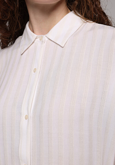 Image de Chemise À Manches Longues Ecru Fashion Fit Jakarli Ratière Femme