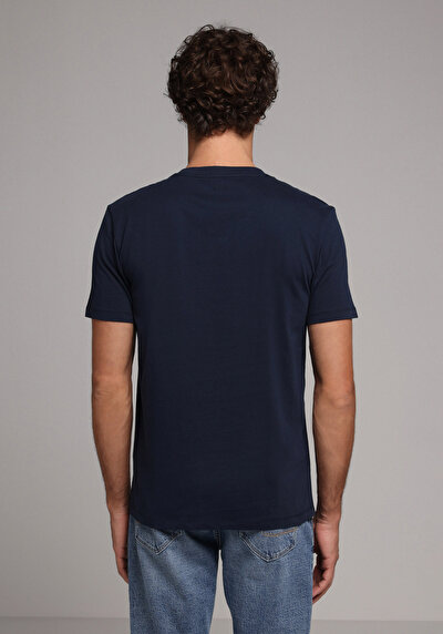 Image de T-shirt À Manches Courtes Marine Regular Fit Droit Homme