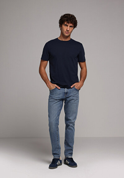 Image de T-shirt À Manches Courtes Marine Regular Fit Droit Homme