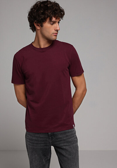 Image de T-shirt À Manches Courtes Violet Regular Fit Droit Homme