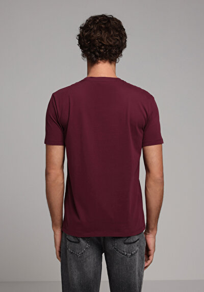 Image de T-shirt À Manches Courtes Violet Regular Fit Droit Homme