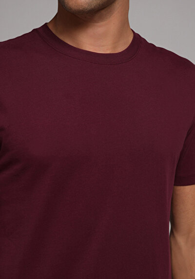 Image de T-shirt À Manches Courtes Violet Regular Fit Droit Homme