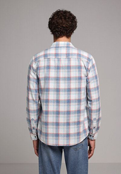 Image de Chemise À Manches Longues Multicolou Regular Fit Plaid Sergé Homme