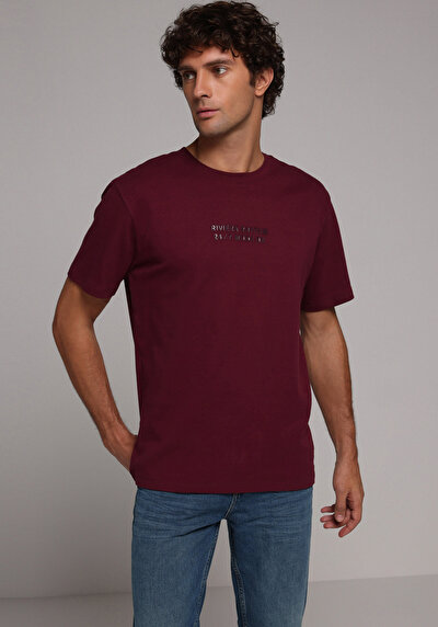 Image de T-shirt À Manches Courtes Violet Comfort Fit Droit Homme