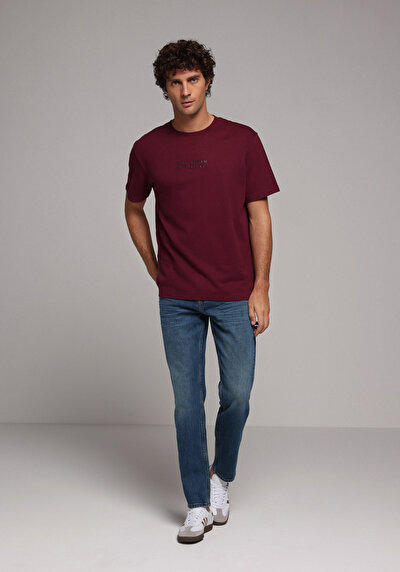 Image de T-shirt À Manches Courtes Violet Comfort Fit Droit Homme