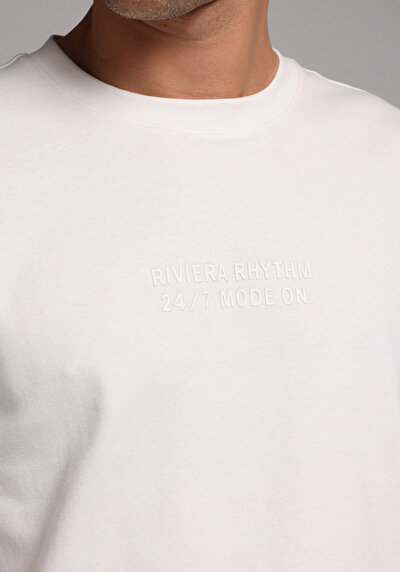 Image de T-shirt À Manches Courtes Blanc Comfort Fit Droit Homme