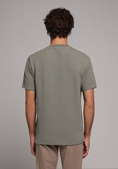 Image de T-shirt À Manches Courtes Vert Comfort Fit Droit Homme
